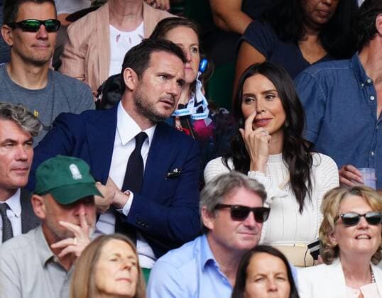 Mandatory Credit: Photo by Shutterstock (12202136o) Frank Lampard and Christine Bleakley on Centre Court Wimbledon Tennis Championships, Day 11, The All England Lawn Tennis and Croquet Club, London, UK - 09 Jul 2021 Wimbledon Tennis Championships, Day 11, The All England Lawn Tennis and Croquet Club, London, UK - 09 Jul 2021  Copyright: xShutterstockx 12202136o
