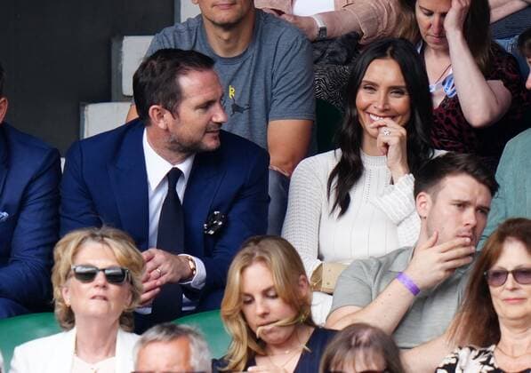Mandatory Credit: Photo by Shutterstock (12202136be) Frank Lampard and Christine Bleakley on Centre Court Wimbledon Tennis Championships, Day 11, The All England Lawn Tennis and Croquet Club, London, UK - 09 Jul 2021 Wimbledon Tennis Championships, Day 11, The All England Lawn Tennis and Croquet Club, London, UK - 09 Jul 2021  Copyright: xShutterstockx 12202136be