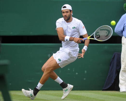 Lawn Tennis - 2021 All England Championships - Week Two - Friday - Wimbledon Mens Semi Final - Matteo Berrettini v Hubert Hurkacz Matteo Berrettini of Italy 