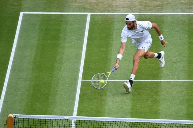 Matteo Berrettini (Ita) TENNIS : Wimbledon 2021 - 08 07 2021 AntoineCouvercelle Panoramic 