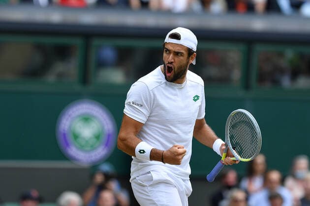 Matteo Berrettini (Ita) TENNIS : Wimbledon 2021 - 08 07 2021 AntoineCouvercelle Panoramic 