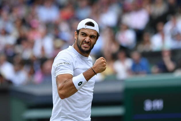 Matteo Berrettini (Ita) TENNIS : Wimbledon 2021 - 08 07 2021 AntoineCouvercelle Panoramic 