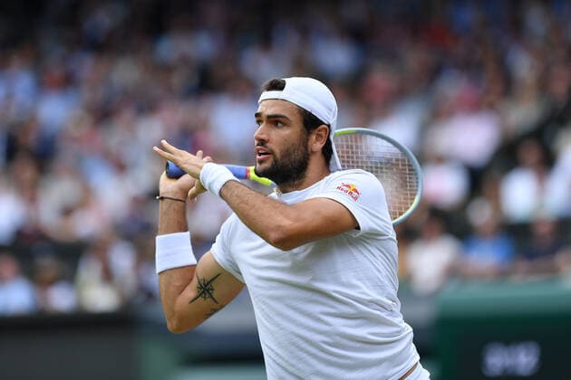 Matteo Berrettini (Ita) TENNIS : Wimbledon 2021 - 08 07 2021 AntoineCouvercelle Panoramic 