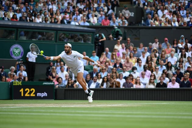 Matteo Berrettini (Ita) TENNIS : Wimbledon 2021 - 08 07 2021 AntoineCouvercelle Panoramic 
