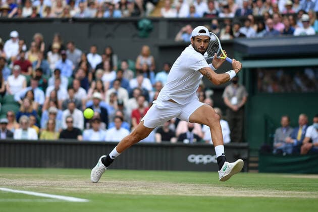 Matteo Berrettini (Ita) TENNIS : Wimbledon 2021 - 08 07 2021 AntoineCouvercelle Panoramic 