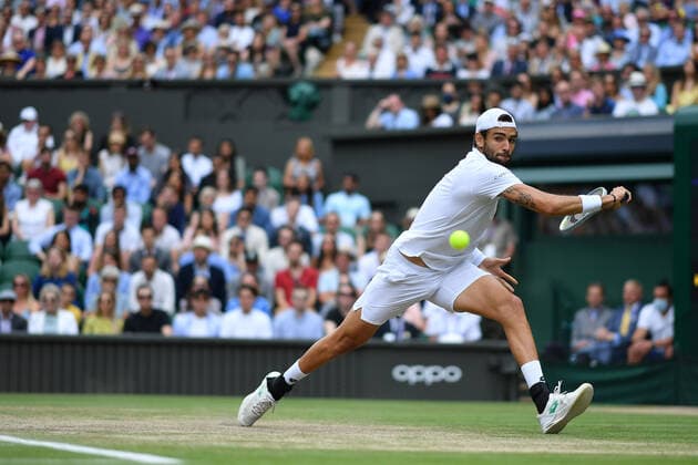 Matteo Berrettini (Ita) TENNIS : Wimbledon 2021 - 08 07 2021 AntoineCouvercelle Panoramic 