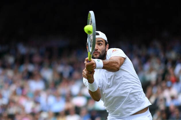 Matteo Berrettini (Ita) TENNIS : Wimbledon 2021 - 08 07 2021 AntoineCouvercelle Panoramic 