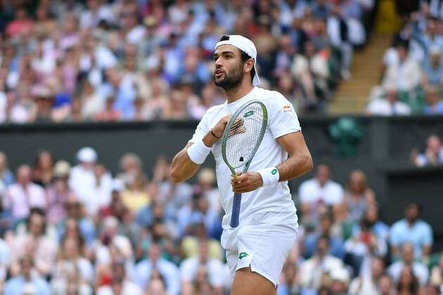 Matteo Berrettini (Ita) TENNIS : Wimbledon 2021 - 08 07 2021 AntoineCouvercelle Panoramic 