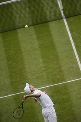 Mandatory Credit: Photo by Shutterstock (12202161s) Hubert Hurkacz of Poland in action Wimbledon Tennis Championships, Day 11, The All England Lawn Tennis and Croquet Club, London, UK - 09 Jul 2021 Wimbledon Tennis Championships, Day 11, The All England Lawn Tennis and Croquet Club, London, UK - 09 Jul 2021  Copyright: xShutterstockx 12202161s
