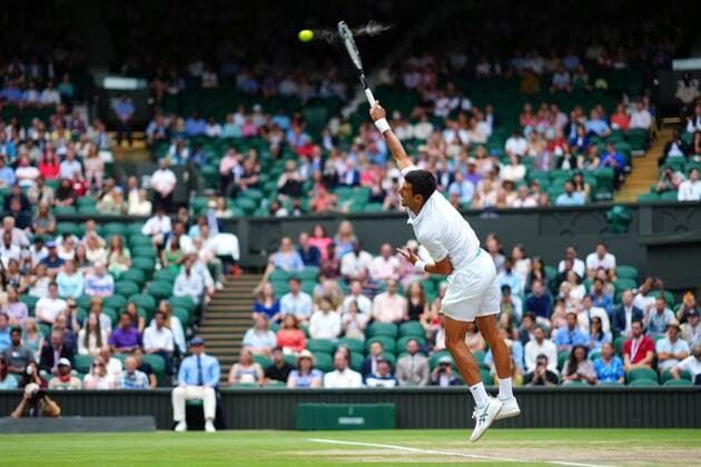 Mandatory Credit: Photo by Javier Garcia Shutterstock (12202131ez) Novak Djokovic during his semi-final match Wimbledon Tennis Championships, Day 11, The All England Lawn Tennis and Croquet Club, London, UK - 09 Jul 2021 Wimbledon Tennis Championships, Day 11, The All England Lawn Tennis and Croquet Club, London, UK - 09 Jul 2021  Copyright: xJavierxGarcia Shutterstockx 12202131ez