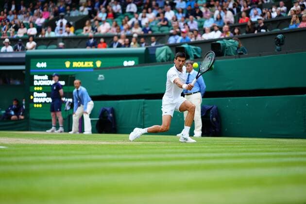 Mandatory Credit: Photo by Javier Garcia Shutterstock (12202131fa) Novak Djokovic during his semi-final match Wimbledon Tennis Championships, Day 11, The All England Lawn Tennis and Croquet Club, London, UK - 09 Jul 2021 Wimbledon Tennis Championships, Day 11, The All England Lawn Tennis and Croquet Club, London, UK - 09 Jul 2021  Copyright: xJavierxGarcia Shutterstockx 12202131fa