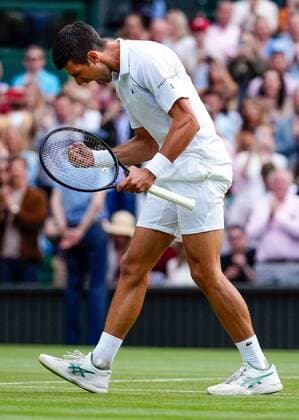 Mandatory Credit: Photo by Shutterstock (12202136ew) Novak Djokovic celebrates victory in his semi-final match Wimbledon Tennis Championships, Day 11, The All England Lawn Tennis and Croquet Club, London, UK - 09 Jul 2021 Wimbledon Tennis Championships, Day 11, The All England Lawn Tennis and Croquet Club, London, UK - 09 Jul 2021  Copyright: xShutterstockx 12202136ew