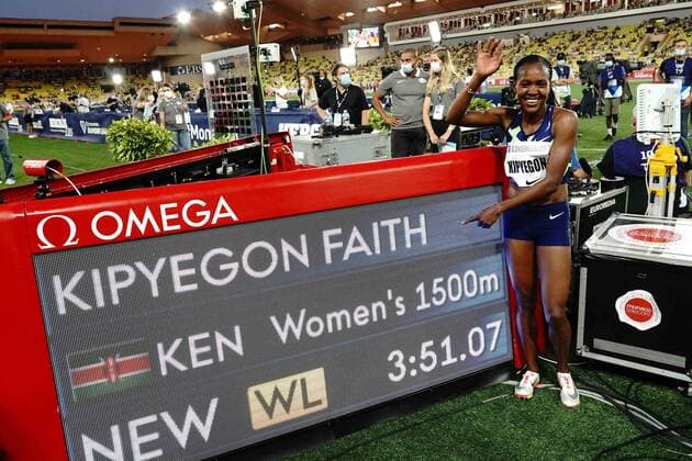 Bilder des Jahres 2021, Sport 07. Juli Sport Themen der Woche KW27 Sport Bilder des Tages Faith Kipyegon (Kenya) ATHLETISME : Diamond League - Meeting Herculis - Monaco - 09 07 2021 NorbertScanella PanoramiC 