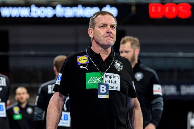 Nuremberg, Germany 09 July 2021 IHF Three Nations Tournament Germany vs Brazil coach Alfred Gislason Germany Nuremberg Arena Nürnberger Versicherung Bayern Germany