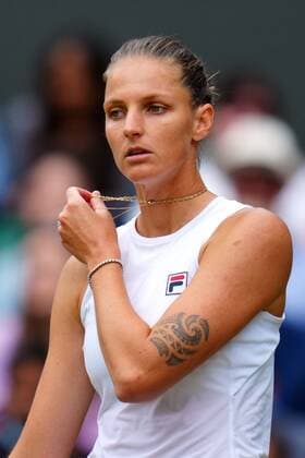 Mandatory Credit: Photo by Javier Garcia Shutterstock (12203621cw) Karolina Pliskova during the Ladies Singles final Wimbledon Tennis Championships, Day 12, The All England Lawn Tennis and Croquet Club, London, UK - 10 Jul 2021 Wimbledon Tennis Championships, Day 12, The All England Lawn Tennis and Croquet Club, London, UK - 10 Jul 2021  Copyright: xJavierxGarcia Shutterstockx 12203621cw