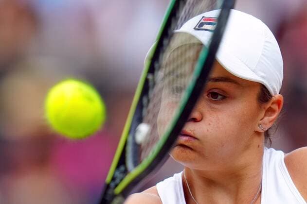 Mandatory Credit: Photo by Javier Garcia Shutterstock (12203621dh) Ashleigh Barty during the Ladies Singles final Wimbledon Tennis Championships, Day 12, The All England Lawn Tennis and Croquet Club, London, UK - 10 Jul 2021 Wimbledon Tennis Championships, Day 12, The All England Lawn Tennis and Croquet Club, London, UK - 10 Jul 2021  Copyright: xJavierxGarcia Shutterstockx 12203621dh