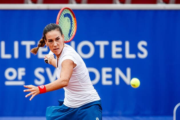 210710 Nuria Parrizas Diaz, Spain, in the singles final on day 6 of the Nordea Open on July 10, 2021 in Bastad,  Copyright: MATHILDAxAHLBERG BB210710BB525