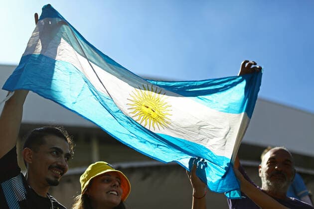 10th July 2021, Est& xe1;dio do Maracan& xe3;, Rio de Janeiro, Brazil. Copa America tournament final, Argentina versus Brazil; Fans of Argentina support their team ahead of the Final of the Copa Am& xe9;rica 2021 at Est& xe1;dio do Maracan& xe3;  ActionPlus12304225 HeulerxAndrey