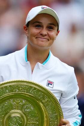 Mandatory Credit: Photo by Javier Garcia Shutterstock (12203621gv) Ashleigh Barty celebrates with the Venus Rosewater Dish after victory in the Ladies SIngles final Wimbledon Tennis Championships, Day 12, The All England Lawn Tennis and Croquet Club, London, UK - 10 Jul 2021 Wimbledon Tennis Championships, Day 12, The All England Lawn Tennis and Croquet Club, London, UK - 10 Jul 2021  Copyright: xJavierxGarcia Shutterstockx 12203621gv