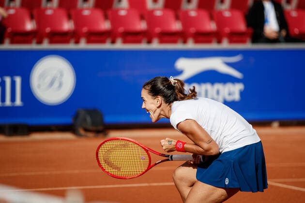 210710 Nuria Parrizas Diaz, Spain, cheers in the final in singles during day 6 of the Nordea Open on July 10, 2021 in Bastad,  Copyright: MATHILDAxAHLBERG BB210710BB732