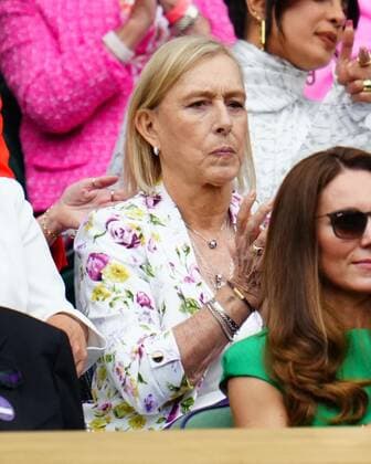 Mandatory Credit: Photo by Javier Garcia Shutterstock (12203621dg) Martina Navratilova in the Royal Box on Centre Court Wimbledon Tennis Championships, Day 12, The All England Lawn Tennis and Croquet Club, London, UK - 10 Jul 2021 Wimbledon Tennis Championships, Day 12, The All England Lawn Tennis and Croquet Club, London, UK - 10 Jul 2021  Copyright: xJavierxGarcia Shutterstockx 12203621dg