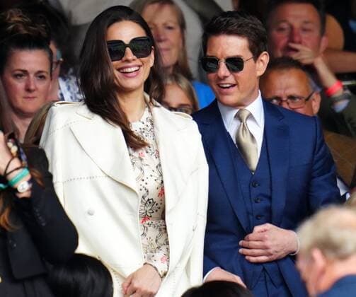 Mandatory Credit: Photo by Javier Garcia Shutterstock (12203621dx) Hayley Atwell and Tom Cruise watching the action on Centre Court during the Ladies Singles final Wimbledon Tennis Championships, Day 12, The All England Lawn Tennis and Croquet Club, London, UK - 10 Jul 2021 Wimbledon Tennis Championships, Day 12, The All England Lawn Tennis and Croquet Club, London, UK - 10 Jul 2021  Copyright: xJavierxGarcia Shutterstockx 12203621dx