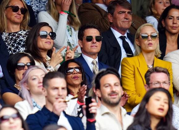 Mandatory Credit: Photo by Javier Garcia Shutterstock (12203621ed) Hayley Atwell, Tom Cruise and Pom Klementieff watching the action on Centre Court during the Ladies Singles final Wimbledon Tennis Championships, Day 12, The All England Lawn Tennis and Croquet Club, London, UK - 10 Jul 2021 Wimbledon Tennis Championships, Day 12, The All England Lawn Tennis and Croquet Club, London, UK - 10 Jul 2021  Copyright: xJavierxGarcia Shutterstockx 12203621ed