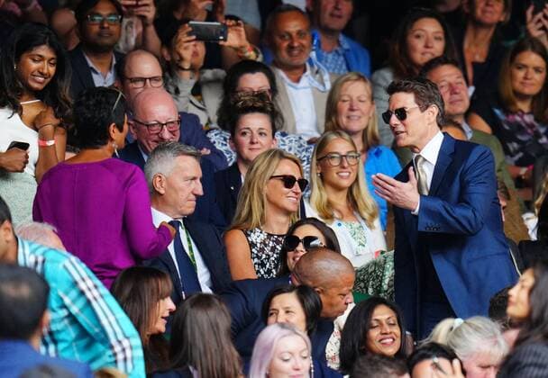 Mandatory Credit: Photo by Javier Garcia Shutterstock (12203621fb) Hayley Atwell and Tom Cruise in the crowd on Centre Court during the Ladies Singles final Wimbledon Tennis Championships, Day 12, The All England Lawn Tennis and Croquet Club, London, UK - 10 Jul 2021 Wimbledon Tennis Championships, Day 12, The All England Lawn Tennis and Croquet Club, London, UK - 10 Jul 2021  Copyright: xJavierxGarcia Shutterstockx 12203621fb