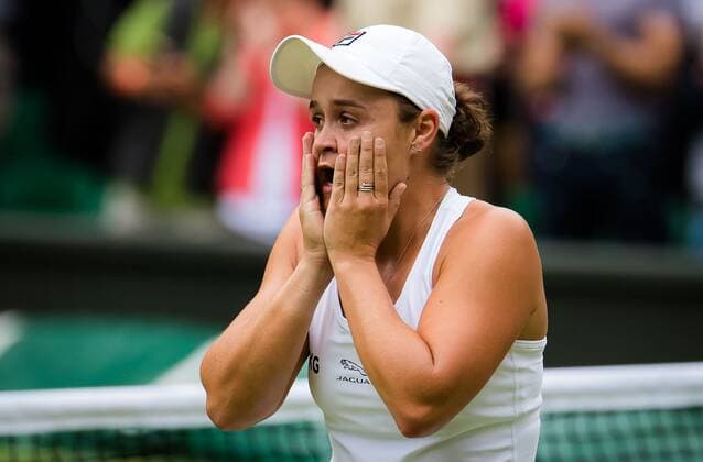 Mandatory Credit: Photo by Rob Prange Shutterstock (12203624m) Ashleigh Barty of Australia after winning the final of the 2021 Wimbledon Championships Grand Slam tennis tournament Wimbledon Tennis Championships, Day 12, The All England Lawn Tennis and Croquet Club, London, UK - 10 Jul 2021 Wimbledon Tennis Championships, Day 12, The All England Lawn Tennis and Croquet Club, London, UK - 10 Jul 2021  Copyright: xRobxPrange Shutterstockx 12203624m
