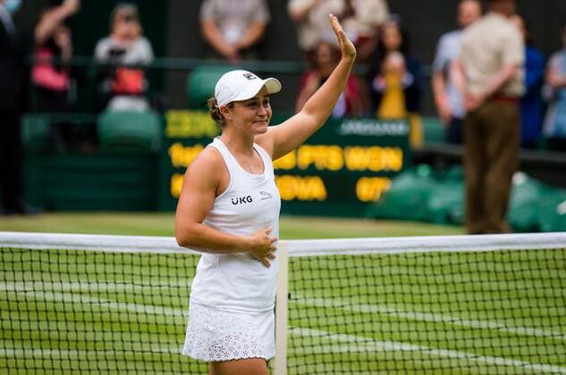 Mandatory Credit: Photo by Rob Prange Shutterstock (12203624z) Ashleigh Barty of Australia after winning the final of the 2021 Wimbledon Championships Grand Slam tennis tournament Wimbledon Tennis Championships, Day 12, The All England Lawn Tennis and Croquet Club, London, UK - 10 Jul 2021 Wimbledon Tennis Championships, Day 12, The All England Lawn Tennis and Croquet Club, London, UK - 10 Jul 2021  Copyright: xRobxPrange Shutterstockx 12203624z