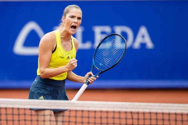 210710 Mirjam Björklund, Sweden, cheers in the final in doubles during day 6 of the Nordea Open on July 10, 2021 in Bastad,  Copyright: MATHILDAxAHLBERG BB210710BB840
