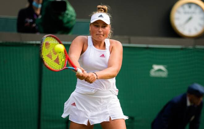 Mandatory Credit: Photo by Rob Prange Shutterstock (12203624bl) Nastasja Schunk of Germany in action during the Juniors semi-final of the 2021 Wimbledon Championships Grand Slam tennis tournament Wimbledon Tennis Championships, Day 12, The All England Lawn Tennis and Croquet Club, London, UK - 10 Jul 2021 Wimbledon Tennis Championships, Day 12, The All England Lawn Tennis and Croquet Club, London, UK - 10 Jul 2021  Copyright: xRobxPrange Shutterstockx 12203624bl