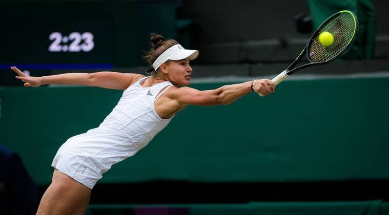 Mandatory Credit: Photo by Rob Prange Shutterstock (12203624bx) Veronika Kudermetova of Russia in action during the doubles final of the 2021 Wimbledon Championships Grand Slam tennis tournament Wimbledon Tennis Championships, Day 12, The All England Lawn Tennis and Croquet Club, London, UK - 10 Jul 2021 Wimbledon Tennis Championships, Day 12, The All England Lawn Tennis and Croquet Club, London, UK - 10 Jul 2021  Copyright: xRobxPrange Shutterstockx 12203624bx