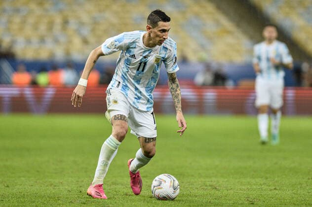 Argentina x Brasil RIO DE JANEIRO, RJ - 10.07.2021: ARGENTINA X BRASIL - Di Maria during Argentina x Brazil, a match valid for the Copa America 2021 Final, held at the Maracanã Stadium, located in the city of Rio de Janeiro, RJ, this Saturday (10). (Photo: Nayra Halm Fotoarena) x2091737x  NayraxHalm