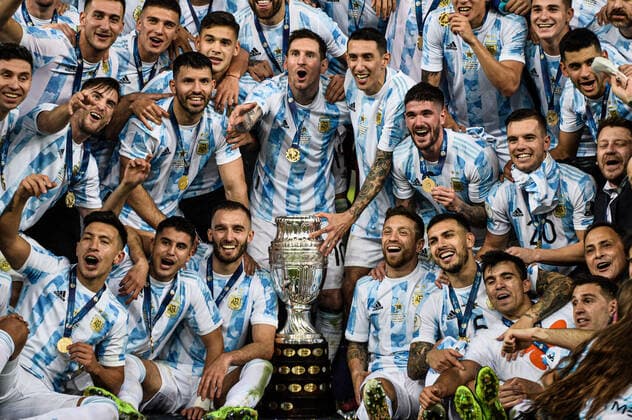 Argentina x Brasil RIO DE JANEIRO, RJ - 10.07.2021: ARGENTINA X BRASIL - Messi celebrates title. Argentina Champion, after Argentina x Brazil, match valid for the Copa America 2021 Final, held at Maracanã Stadium, located in the city of Rio de Janeiro, RJ, this Saturday (10). (Photo: Nayra Halm Fotoarena) x2091768x  NayraxHalm