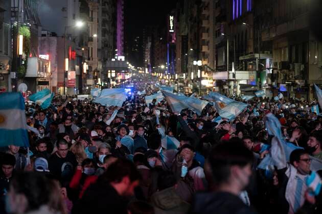 Football, Copa America, Argentina fans celebrate title in Buenos Aires