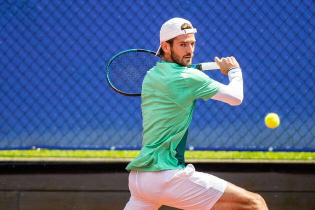 210711 Andrea Vavassori, Italy, in the mens qualifier on day 7 of the Nordea Open 11 July 2021 in Bastad,  Copyright: MATHILDAxAHLBERG BB210711BB527
