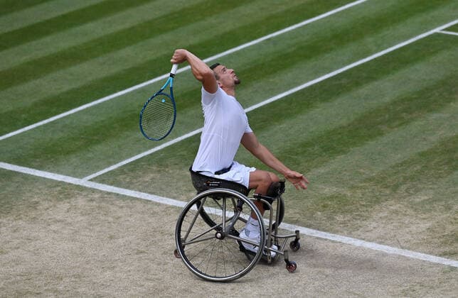 2021 Wimbledon Championship Royal Box Wheelchair Mens Final Joachim Gerard , Belgium