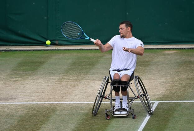 2021 Wimbledon Championship Royal Box Wheelchair Mens Final Joachim Gerard , Belgium