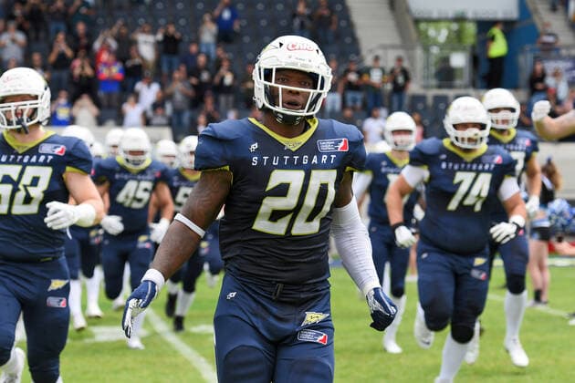 Dale Warren ( 20, Linebacker , Stuttgart Surge) American Football, ELF, European Leaguen of Football, Week 4, 11.07.2021 Foto:Eibner Tobias Baur Stuttgart Surge vs. Leipzig Kings European Leaguen of Football, Week 4 , 11.07.2021 Stuttgart *** Dale Warren 20, Linebacker , Stuttgart Surge American Football, ELF, European Leaguen of Football, Week 4, 11 07 2021 Foto Eibner Tobias Baur Stuttgart Surge vs Leipzig Kings European Leaguen of Football, Week 4 , 11 07 2021 Stuttgart Copyright: xEibner-Pressefotox EP_TBR