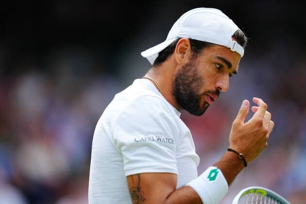 Mandatory Credit: Photo by Javier Garcia Shutterstock (12204578y) Matteo Berrettini during the Gentlemen s Singles final Wimbledon Tennis Championships, Day 13, The All England Lawn Tennis and Croquet Club, London, UK - 11 Jul 2021 Wimbledon Tennis Championships, Day 13, The All England Lawn Tennis and Croquet Club, London, UK - 11 Jul 2021  Copyright: xJavierxGarcia Shutterstockx 12204578y