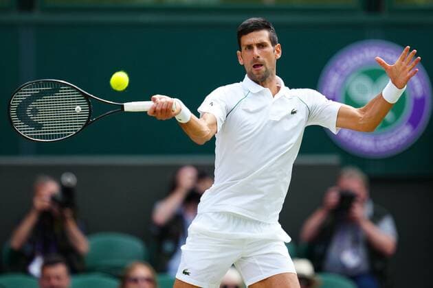 Mandatory Credit: Photo by Javier Garcia Shutterstock (12204578ab) Novak Djokovic during the Gentlemen s Singles final Wimbledon Tennis Championships, Day 13, The All England Lawn Tennis and Croquet Club, London, UK - 11 Jul 2021 Wimbledon Tennis Championships, Day 13, The All England Lawn Tennis and Croquet Club, London, UK - 11 Jul 2021  Copyright: xJavierxGarcia Shutterstockx 12204578ab