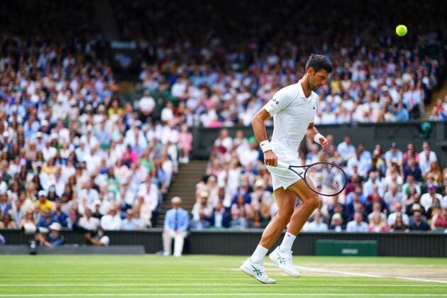 Mandatory Credit: Photo by Javier Garcia Shutterstock (12204578ao) Novak Djokovic during the Gentlemen s Singles final Wimbledon Tennis Championships, Day 13, The All England Lawn Tennis and Croquet Club, London, UK - 11 Jul 2021 Wimbledon Tennis Championships, Day 13, The All England Lawn Tennis and Croquet Club, London, UK - 11 Jul 2021  Copyright: xJavierxGarcia Shutterstockx 12204578ao
