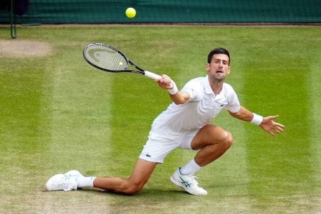 Mandatory Credit: Photo by Shutterstock (12204579k) Novak Djokovic during the Gentlemen s Singles final Wimbledon Tennis Championships, Day 13, The All England Lawn Tennis and Croquet Club, London, UK - 11 Jul 2021 Wimbledon Tennis Championships, Day 13, The All England Lawn Tennis and Croquet Club, London, UK - 11 Jul 2021  Copyright: xShutterstockx 12204579k