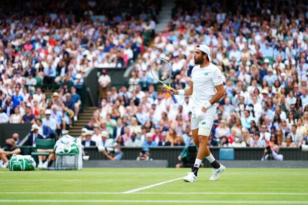 Mandatory Credit: Photo by Javier Garcia Shutterstock (12204578ch) Matteo Berrettini during the Gentlemen s Singles final Wimbledon Tennis Championships, Day 13, The All England Lawn Tennis and Croquet Club, London, UK - 11 Jul 2021 Wimbledon Tennis Championships, Day 13, The All England Lawn Tennis and Croquet Club, London, UK - 11 Jul 2021  Copyright: xJavierxGarcia Shutterstockx 12204578ch