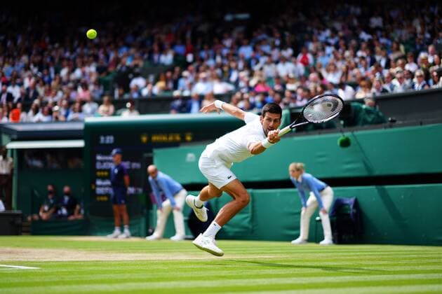 Mandatory Credit: Photo by Javier Garcia Shutterstock (12204578cv) Novak Djokovic during the Gentlemen s Singles final Wimbledon Tennis Championships, Day 13, The All England Lawn Tennis and Croquet Club, London, UK - 11 Jul 2021 Wimbledon Tennis Championships, Day 13, The All England Lawn Tennis and Croquet Club, London, UK - 11 Jul 2021  Copyright: xJavierxGarcia Shutterstockx 12204578cv