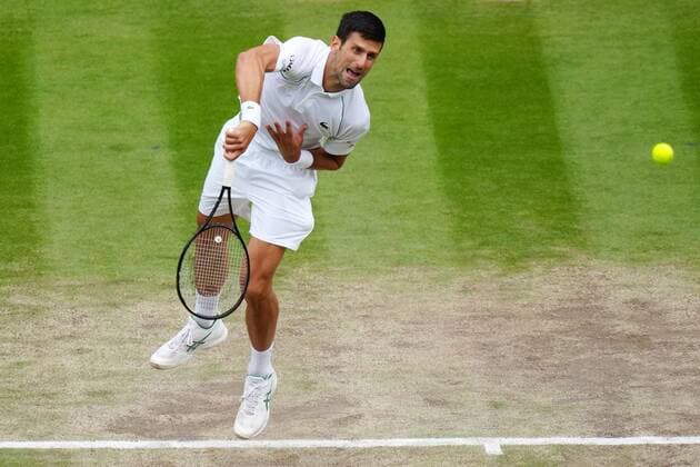Mandatory Credit: Photo by Shutterstock (12204579ai) Novak Djokovic during the Gentlemen s Singles final Wimbledon Tennis Championships, Day 13, The All England Lawn Tennis and Croquet Club, London, UK - 11 Jul 2021 Wimbledon Tennis Championships, Day 13, The All England Lawn Tennis and Croquet Club, London, UK - 11 Jul 2021  Copyright: xShutterstockx 12204579ai