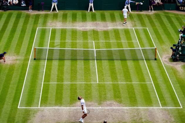Mandatory Credit: Photo by Shutterstock (12204579al) Novak Djokovic and Matteo Berrettini during the Gentlemen s Singles final Wimbledon Tennis Championships, Day 13, The All England Lawn Tennis and Croquet Club, London, UK - 11 Jul 2021 Wimbledon Tennis Championships, Day 13, The All England Lawn Tennis and Croquet Club, London, UK - 11 Jul 2021  Copyright: xShutterstockx 12204579al