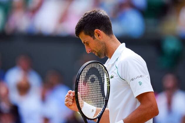 Mandatory Credit: Photo by Javier Garcia Shutterstock (12204578dw) Novak Djokovic celebrates during the Gentlemen s Singles final Wimbledon Tennis Championships, Day 13, The All England Lawn Tennis and Croquet Club, London, UK - 11 Jul 2021 Wimbledon Tennis Championships, Day 13, The All England Lawn Tennis and Croquet Club, London, UK - 11 Jul 2021  Copyright: xJavierxGarcia Shutterstockx 12204578dw