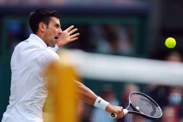 Mandatory Credit: Photo by Javier Garcia Shutterstock (12204578ea) Novak Djokovic during the Gentlemen s Singles final Wimbledon Tennis Championships, Day 13, The All England Lawn Tennis and Croquet Club, London, UK - 11 Jul 2021 Wimbledon Tennis Championships, Day 13, The All England Lawn Tennis and Croquet Club, London, UK - 11 Jul 2021  Copyright: xJavierxGarcia Shutterstockx 12204578ea